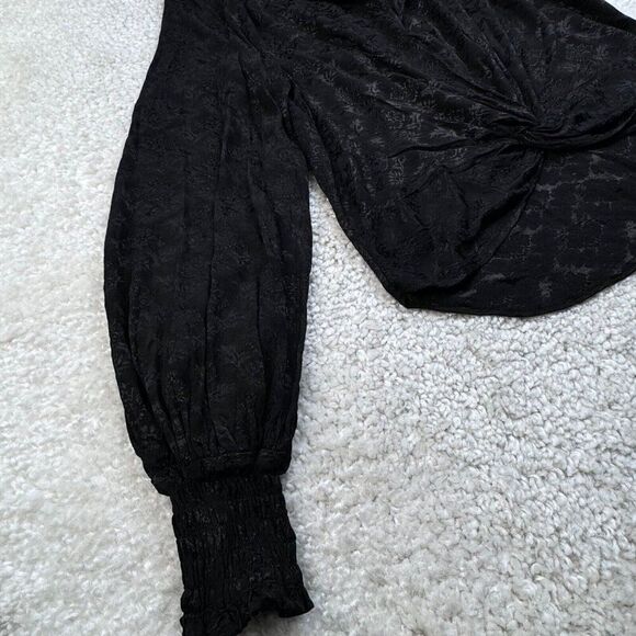 Caroline Constas Black Bette Blouse Balloon Sleeves - Picture 6 of 11